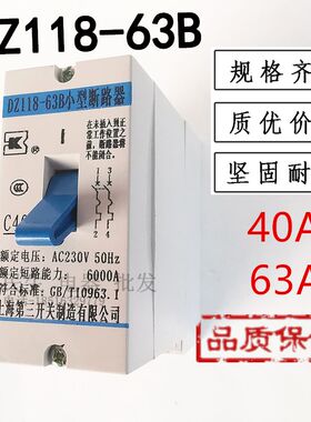 DZ118-63B 上海第三开关制造小型断路器 C40 C63 一级空气开关 2P