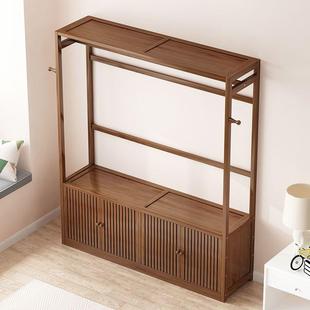 简易衣帽架实木卧室挂衣架衣柜落地衣服包简约现代多功能家用置物