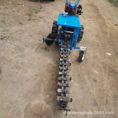 农用多功能合金链条式挖沟开槽机 手扶式果园埋管开沟机灌溉水管