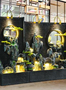 水幕墙流水喷泉屏风假山水景观摆件别墅户客厅外布置鱼池开业贺礼