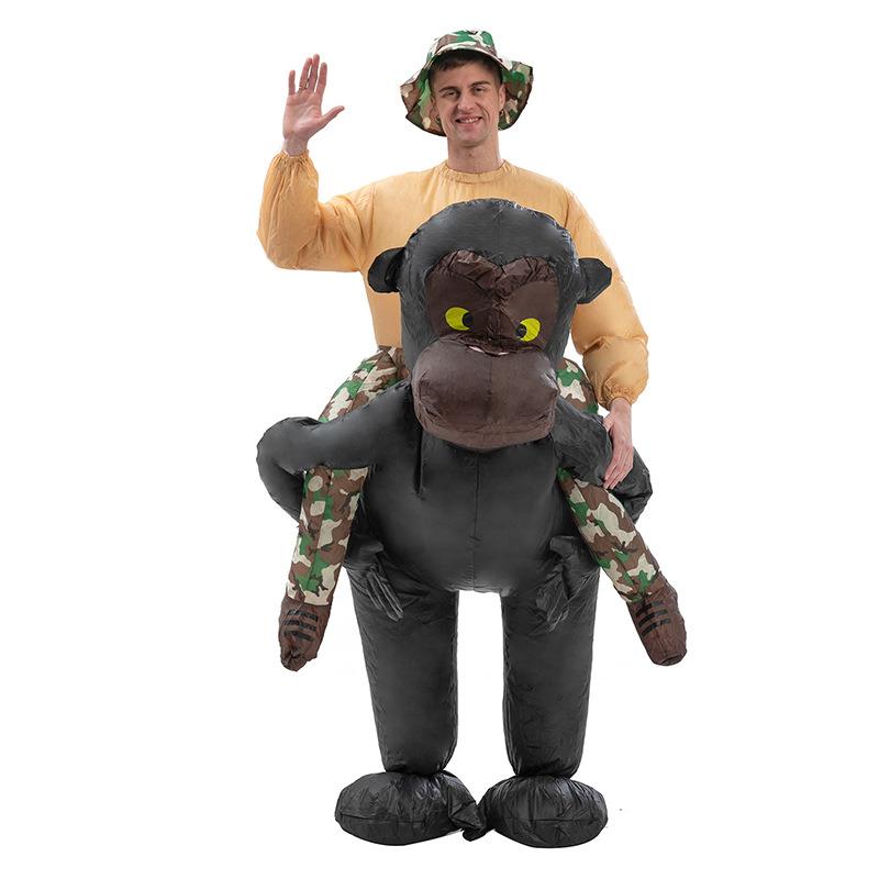 创意充气服装猩猩充气服装动物背人搞笑表演服装道具舞台装扮厂家