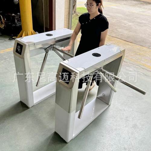 社区酒店工厂单项手动机械三杆旋转闸机不锈钢半高单向十字出入口