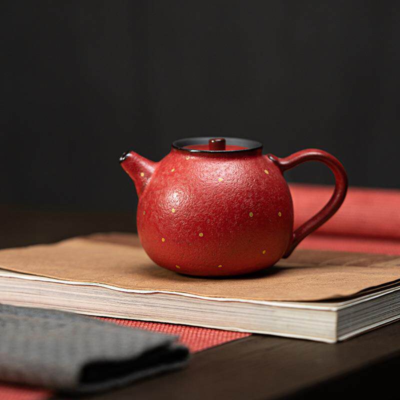 贵器志野烧粉引静壶手作黑陶茶壶陶瓷茶具泡茶壶复古茶器轻奢复古