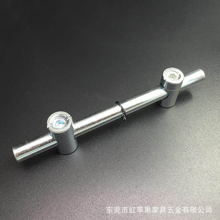 厂家 10*140mm扁担组合器铁质白锌家具三合一连接件