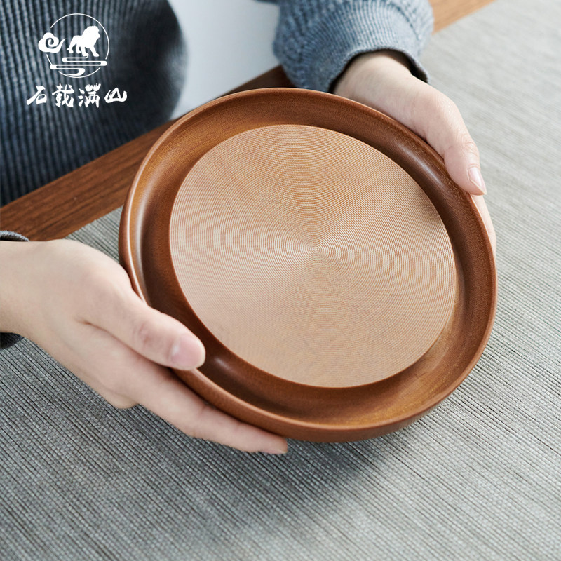 石载满山电木壶承干泡台圆形养壶垫紫砂壶杯垫茶隔热防滑垫壶茶托