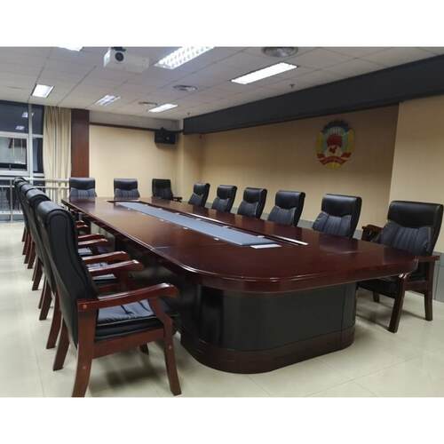 大型会议桌长桌会议室椭圆形条形桌实木皮烤漆高档开会桌培训桌