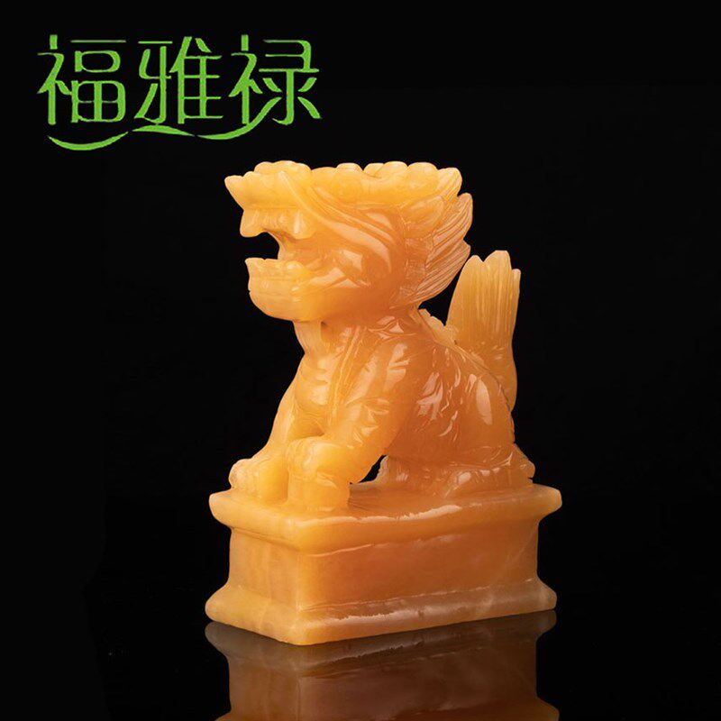 天然玉石麒麟摆件一对客厅家居玄关门口守护瑞兽中式摆设开业礼品