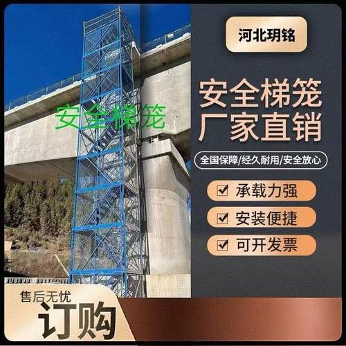 安全梯笼施工爬梯组合式梯笼基坑通道梯笼护笼式安全爬梯带网爬梯