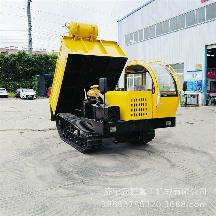 电子水喷淋履带运输车 山地商混运输爬山虎 8吨全地形运输自卸车