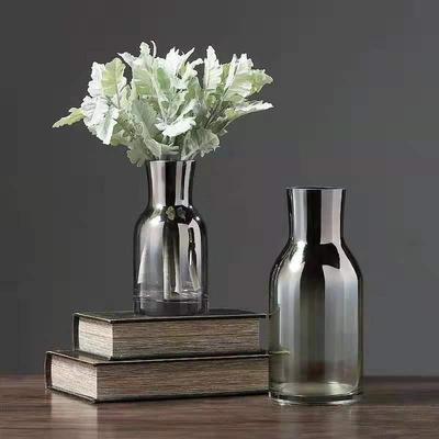 现代简约创意镀钛创意玻璃花瓶客厅餐桌家具装饰品摆件水培插花器
