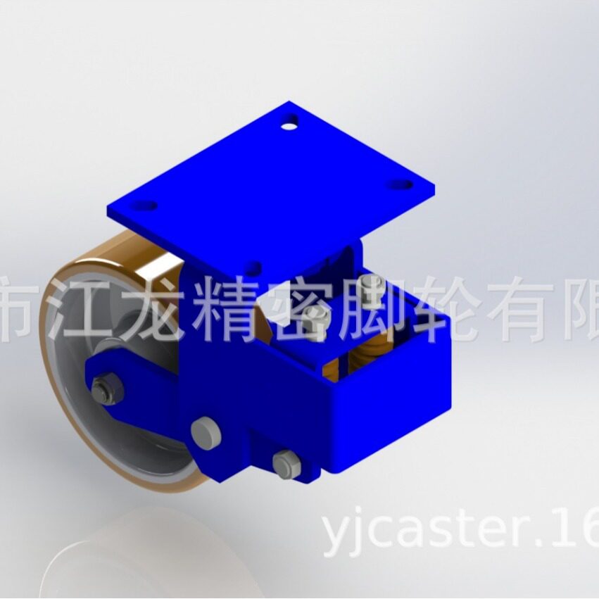 8寸超重型聚氨酯脚轮江龙脚轮五金工具脚轮减震双弹簧重型脚轮