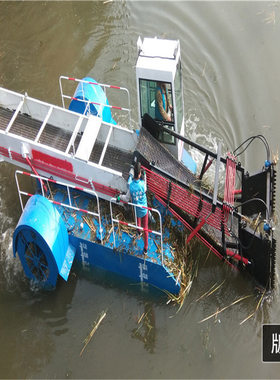 全自动水上割草船 河道湖泊清理水草设备 小中大型水草打捞船
