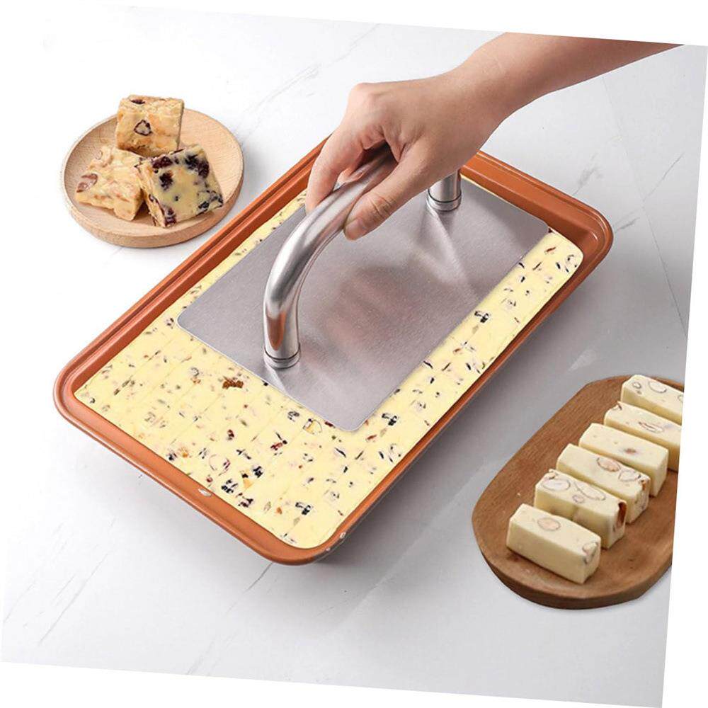 烘焙工具翻糖奶油压平器带手柄刮板雪花酥阿胶糕模具塑料压糖平板