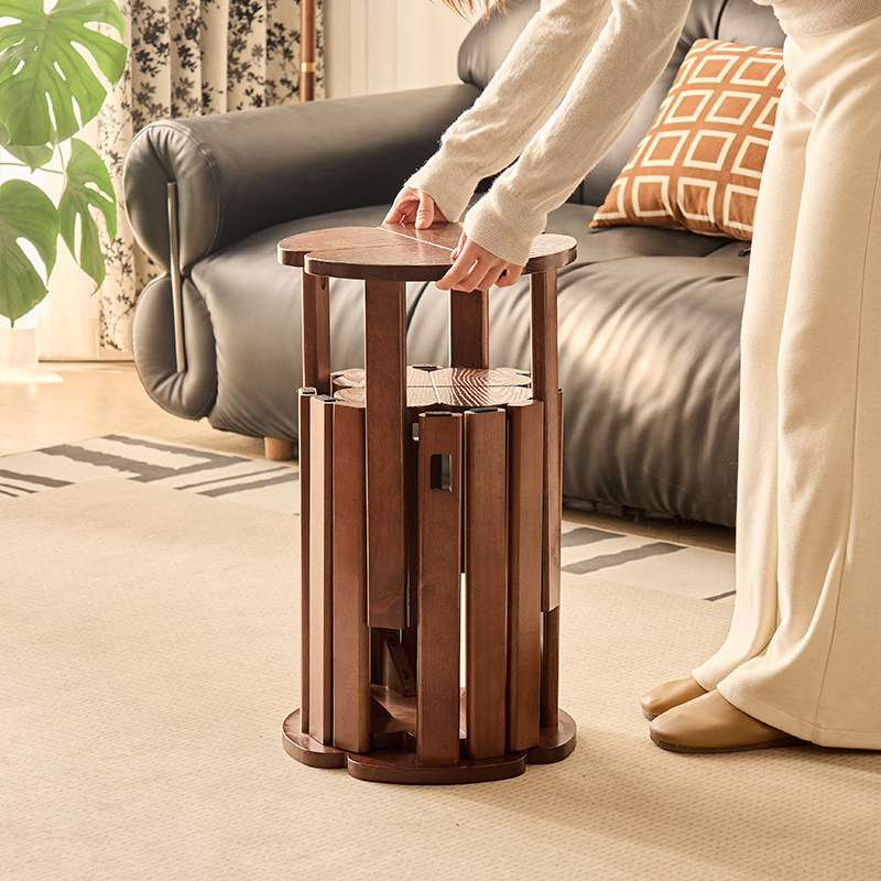 可移动实木堆叠凳子带轮子家用便携式收纳凳移动凳子四叶草可堆叠,住宅家具,移动边几/推车,淘宝优惠券,粉丝福利购,淘宝优惠卷