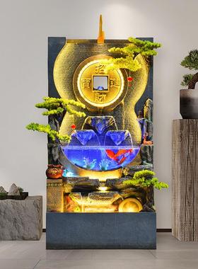 水幕墙流水屏风假山喷泉循环水办公水景装饰招财客厅落地摆件