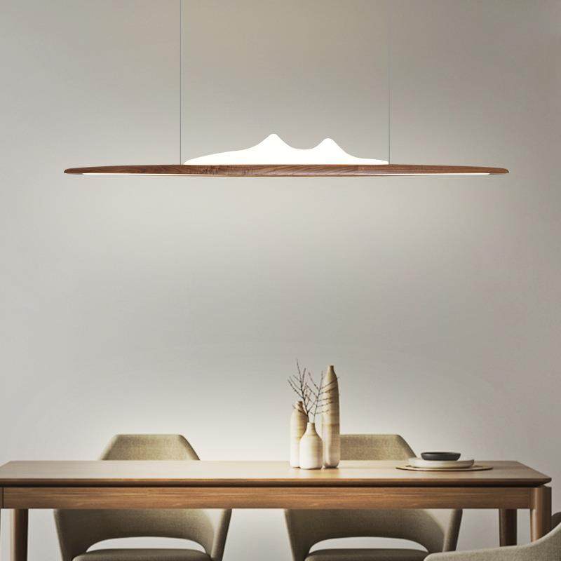 极简新中式黑胡桃木餐桌灯长条灯餐厅灯办公室吧台茶室工业风吊灯,家装灯饰光源,智能吊灯,淘宝优惠券,粉丝福利购,淘宝优惠卷