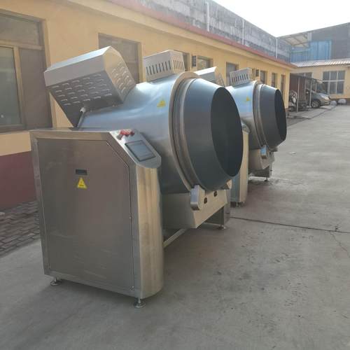 预制菜炒菜机 全自动滚筒炒锅 芝麻药材茶自动旋转加热均匀炒货机