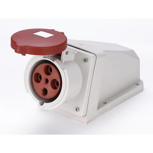 防水 63A IP44等级四孔明装 380V壁挂式 插座 工业插座6411