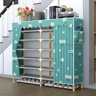 2021爆 柜新款 7K简易鞋 架子家用门口木质收纳多层防尘出租房实木鞋