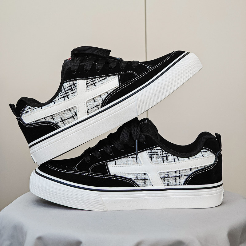 2026新款面包鞋男款春季韩版拼色帆布男鞋透气休闲鞋百搭潮流板鞋,流行男鞋,帆布鞋,淘宝优惠券,粉丝福利购,淘宝优惠卷