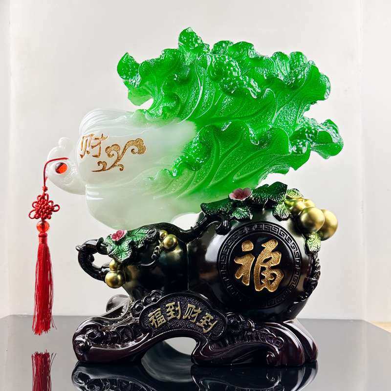 客厅摆件 树脂福到财到玉白菜摆件 中式客厅电视柜摆件装饰品,3C数码配件,其它配件,淘宝优惠券,粉丝福利购,淘宝优惠卷