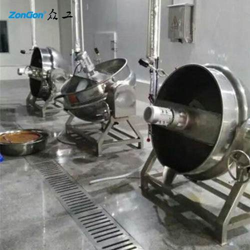 火锅底料电加热夹层锅食堂豆瓣酱搅拌夹层锅不锈钢可倾式夹层锅