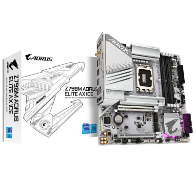 技嘉Z790M AORUS ELITE AX ICE DDR5白色冰雕主板WIFI适用14600KF