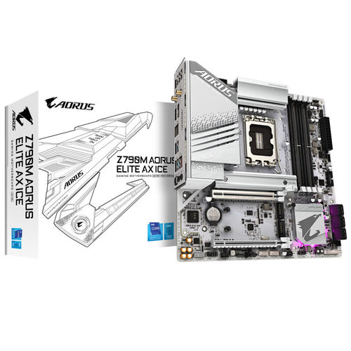 技嘉Z790M AORUS ELITE AX ICE DDR5白色冰雕主板WIFI适用14600KF