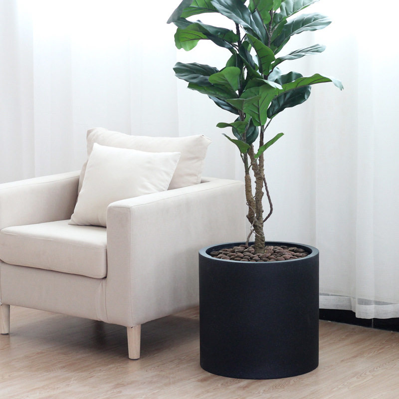 北欧简约水泥大口径落地树盆客厅酒店庭院植物花盆盆景大型绿植