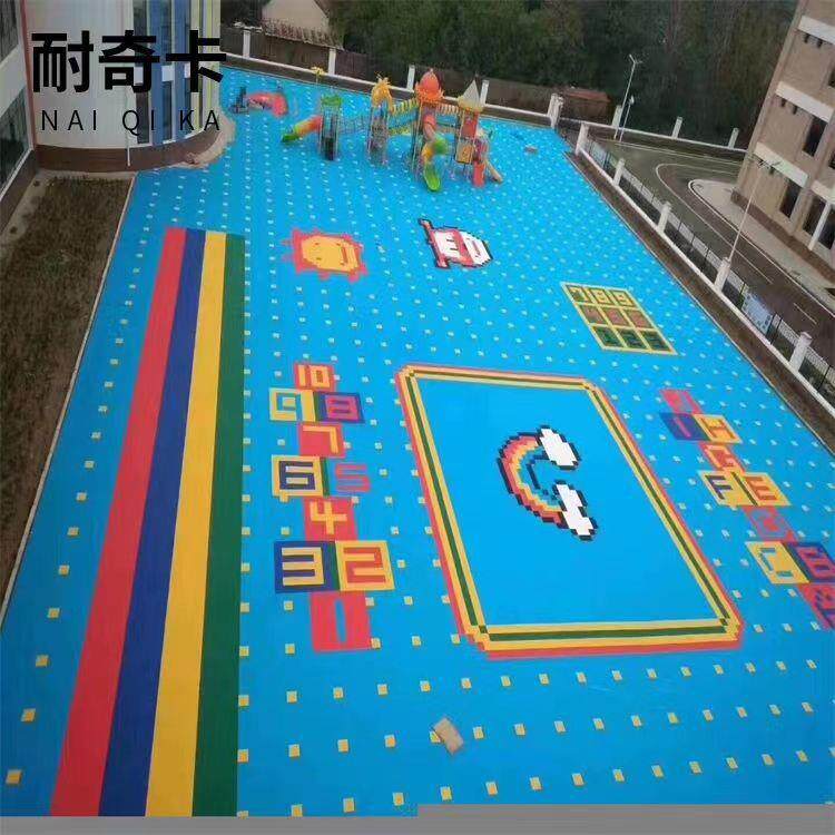 悬浮地板厂家 幼儿园室外拼装地垫 网格篮球场地胶户外运动场防滑