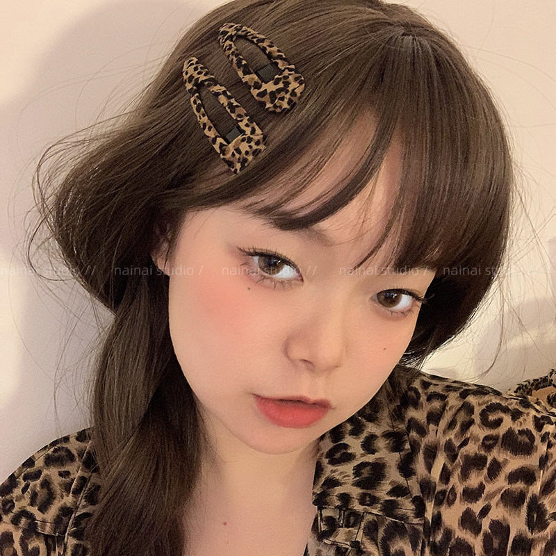 千禧辣妹豹纹BB夹2025新款气质碎发侧边夹甜酷刘海夹发饰头饰卡