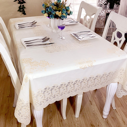 欧式餐桌台布PVC塑料长方形家用免洗防水防油耐高温茶几垫餐台垫