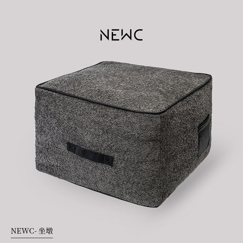 新宸优品 客厅沙发懒人蒲团坐墩创意黑色中古地上墩子坐垫可拆洗