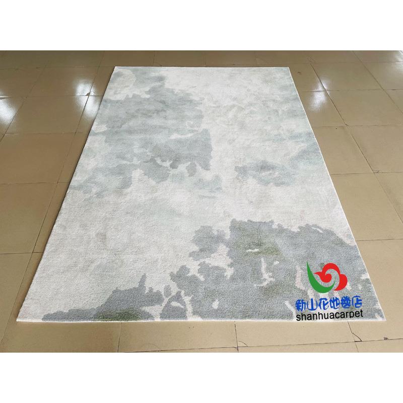 新中式灰色抽象水墨画样板房客厅茶几沙发地毯大厅接待室贵宾室