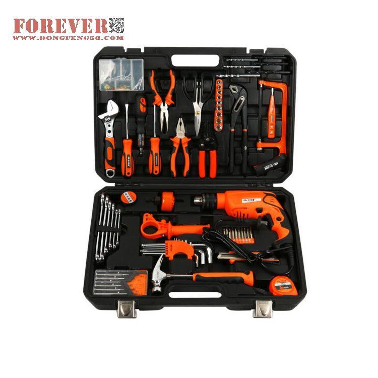 华丰巨箭127件套(带冲击钻)综合工具套装工具箱 HF-81127A