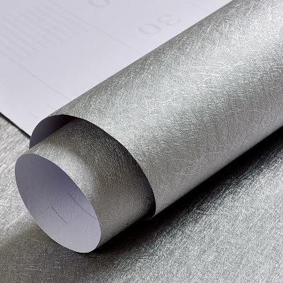 7YX1.2米宽自粘墙纸加厚防水蚕丝墙贴卧室客厅素色自贴壁纸彩晶膜