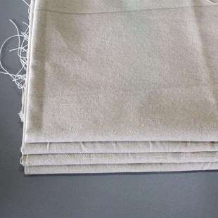 中粗细纹油画布亚麻胚布3.2米宽幅大尺寸画布棉麻混纺油画布坯布