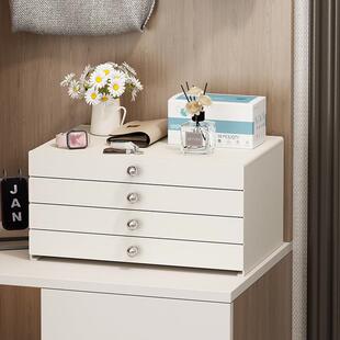 繁盛抽屉式收纳盒桌面A4文件双格储物盒办公室桌下门口玄关整理盒