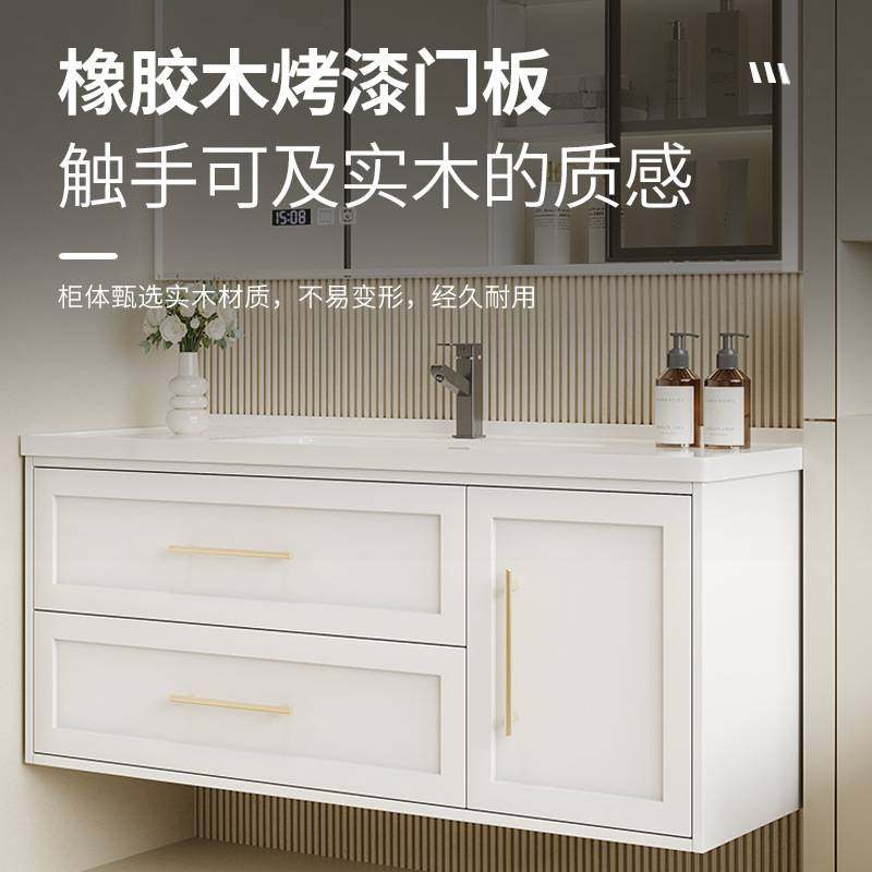 现代简约陶瓷一体盆浴室柜组合卫生间橡木烤漆洗漱台洗手池洗新品,家装主材,浴室柜组合,淘宝优惠券,粉丝福利购,淘宝优惠卷
