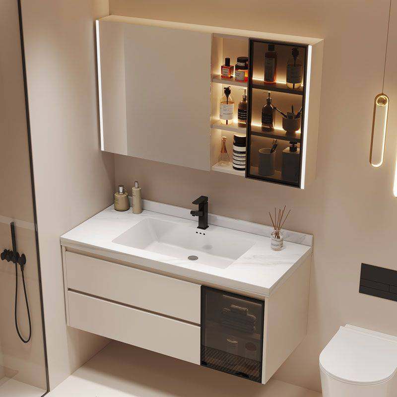 简约奶油风奶茶色岩板无缝陶瓷一体盆洗漱台洗手洗脸盆浴室柜组合,家装主材,浴室柜组合,淘宝优惠券,粉丝福利购,淘宝优惠卷