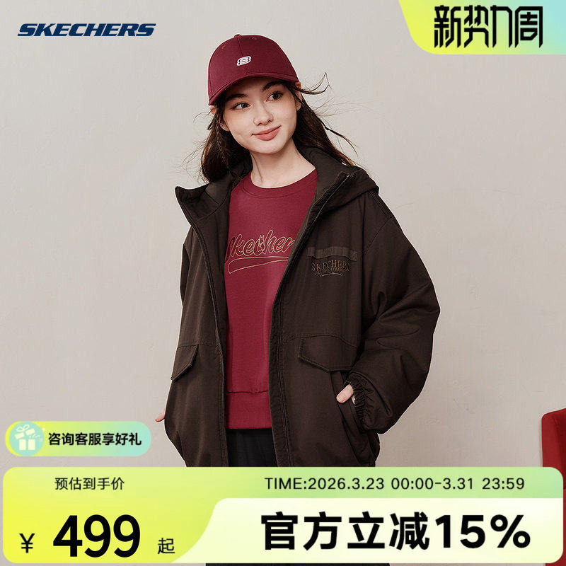 Skechers斯凯奇棉服26新款男女同款秋冬宽松外套 L126