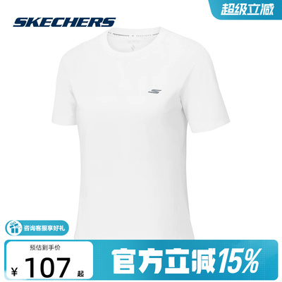Skechers斯凯奇2026夏女士休闲运动舒适透气百搭短袖T恤 P226W073