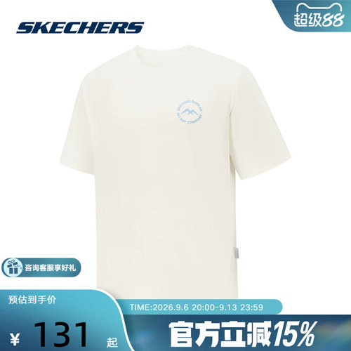Skechers斯凯奇26夏男女同款索罗娜宽松运动休闲短袖衫 P226U010