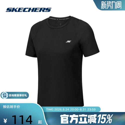 Skechers斯凯奇2026夏女士休闲运动舒适透气百搭短袖T恤 P226W073
