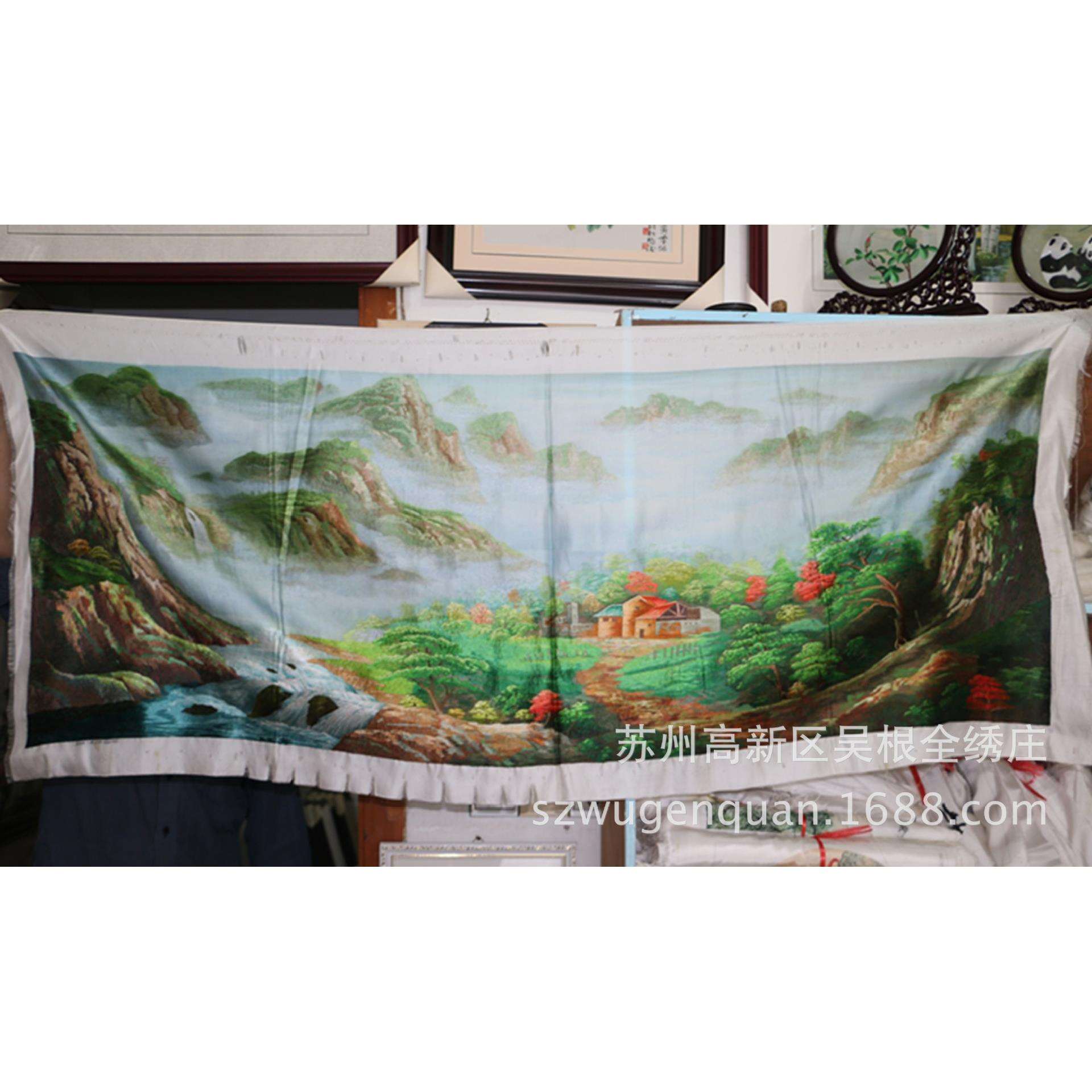 苏绣绣片单面绣客厅办公室装饰画苏州手工刺绣风景画