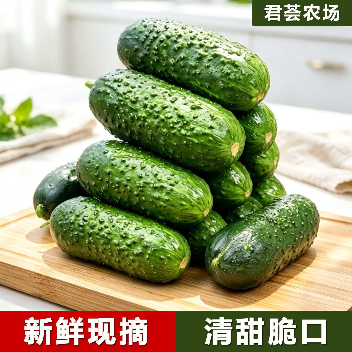 【君荟农场】玛莎黄瓜水果脆皮鲜清甜爽口多汁小黄瓜生吃凉拌腌制