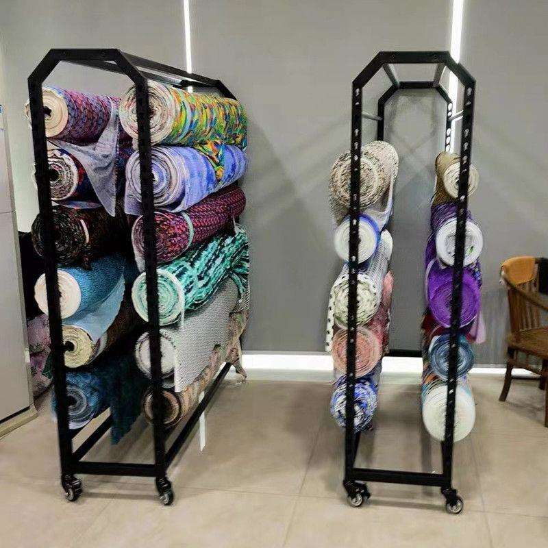 可移动布料样品展示货架皮革丝绸桌布卷材展示架纺织布样架加厚