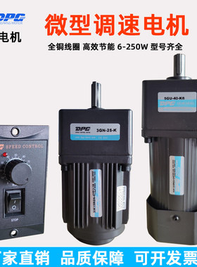 DPG东邦单相交流220V微型可调速电机小马达6/15/25/40/60/90/120W