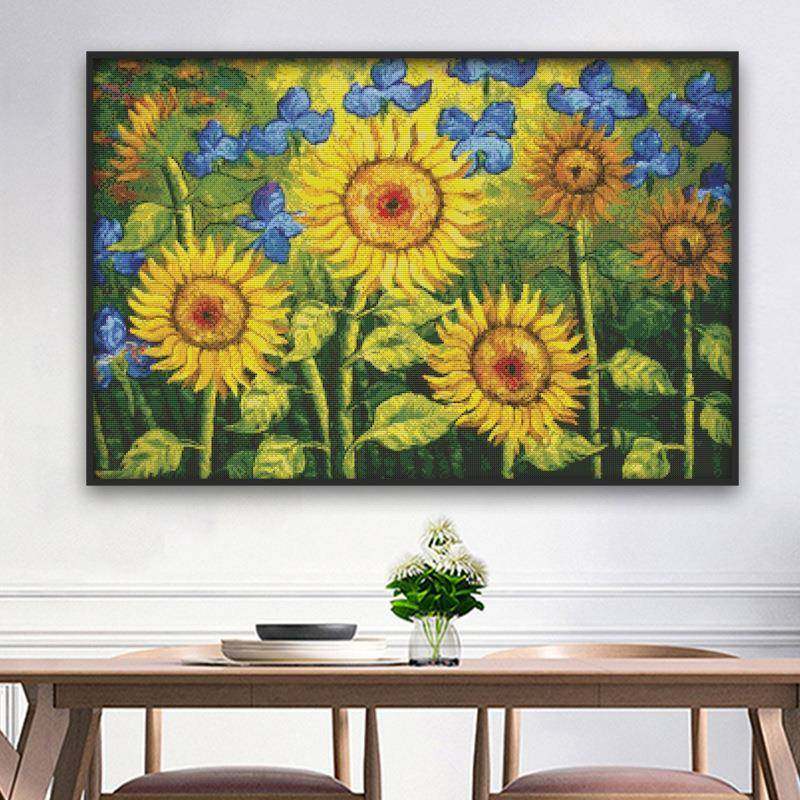 欢乐99新款十字绣向日葵园现代简约客厅挂画大幅自绣刺绣套件,鲜花速递/花卉仿真/绿植园艺,割草机/草坪机,淘宝优惠券,粉丝福利购,淘宝优惠卷