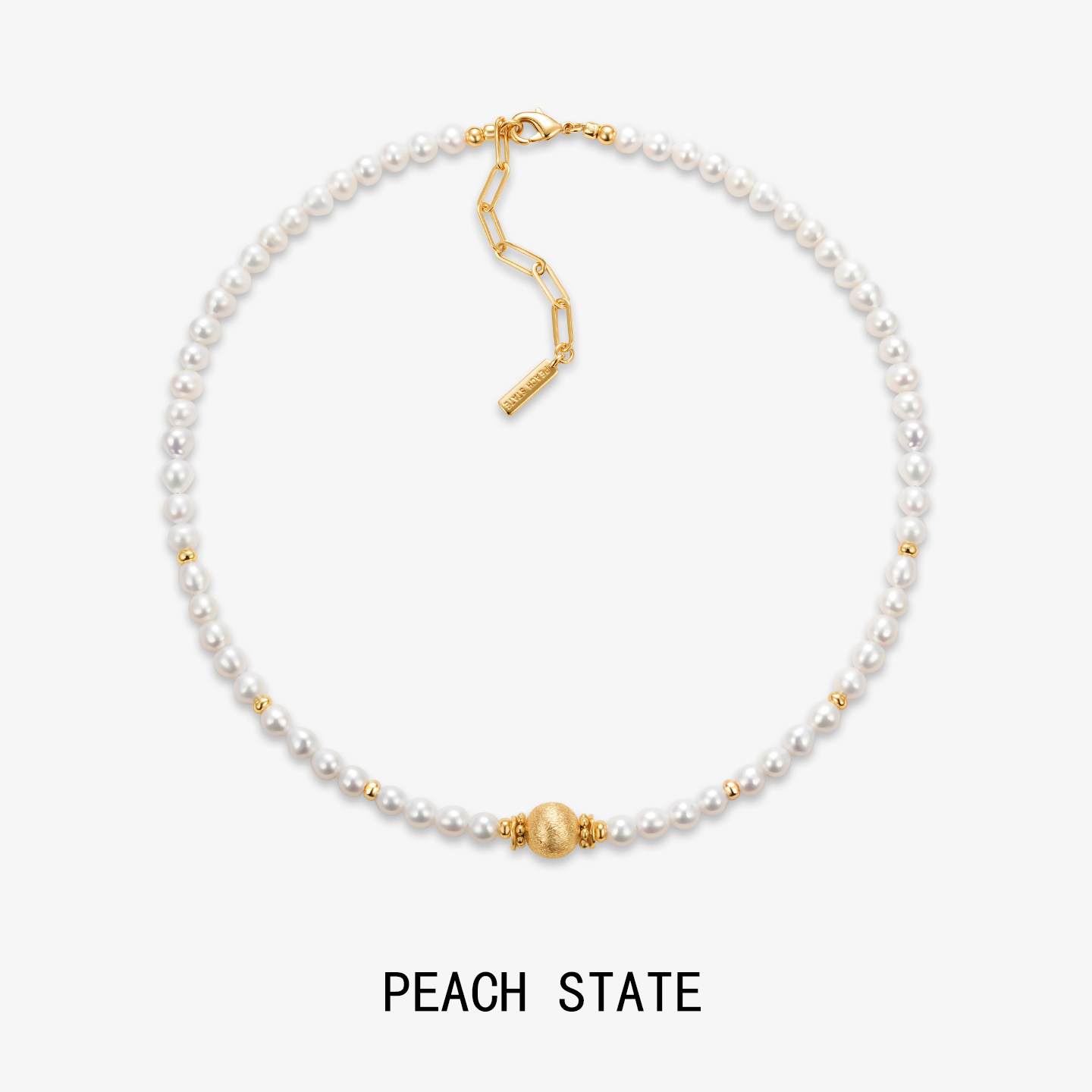 PEACH STATE天然淡水珍珠项链女金珠子挂坠锁骨链高级感轻奢颈链